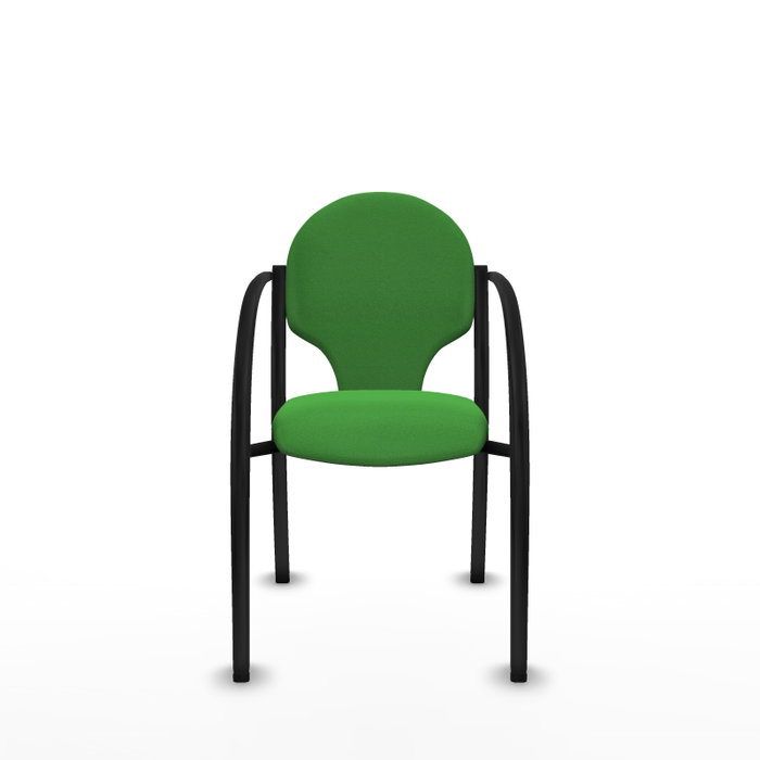 PIQUERAS Y CRESPO Silla Hellín tapizada en tela verde con brazos fijos