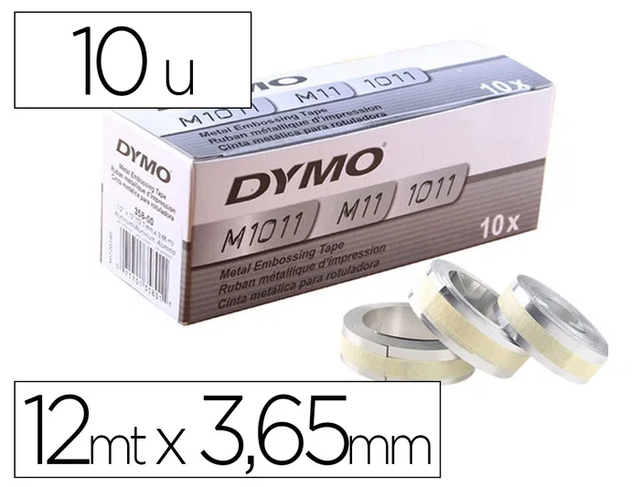 Dymo Cinta de Aluminio con Adhesivo para Rhino 12mm x 3,65m Dymo Cinta de Aluminio con Adhesivo para Rhino 12mm x 3,65m