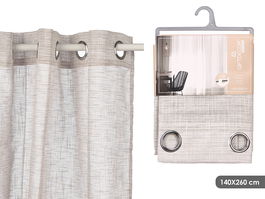 Giftdecor Cortina Gris Rayas 140 x 260 cm Ancho 24 cm x Alto 5 cm x Largo 36 cm 100% Poliester (Set de 6)