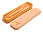 Muitomas SETCUTLERY3PF Juego de Cubiertos de Plástico para Camping/Aire Libre, Funda, 3 Piezas (Tenedor, Cuchara, Cuchillo), Color Durazno