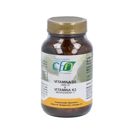 CFN Vitamina D3+K2 60 Cap. Indicada en Osteoporosis, Osteopenia, Artrosis y Enfermedades Cardiovasculares