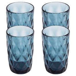 San Ignacio Vaso de cristal con relieve modelo Aqua, 350 ml, 4 uds