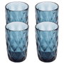 San Ignacio Vaso de cristal con relieve modelo Aqua, 350 ml, 4 uds