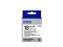 Epson LabelWorks LK-5WBW Cinta de etiquetas resistente Negro sobre blanco 1,8 cm x 9 m