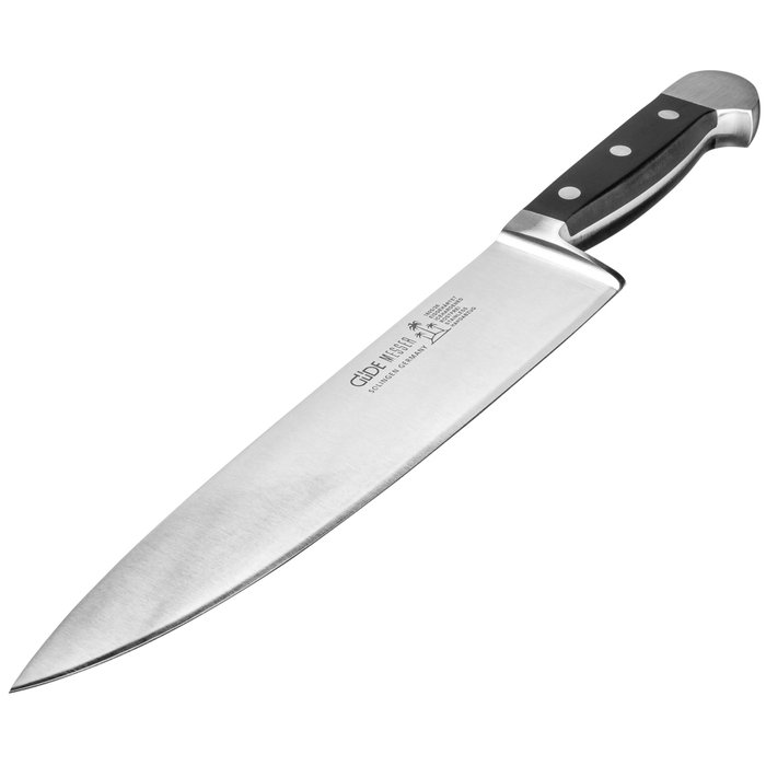 Güde Alpha Cuchillo de Cocina 26 cm POM Negro 1805/26 de Acero Inoxidable de una sola pieza inevitablemente versátil para picar y cortar.展开 Güde Alpha Cuchillo de Cocina 26 cm POM Negro 1805/26 de Acero Inoxidable de una sola pieza inevitablemente versátil para picar y cortar.展开