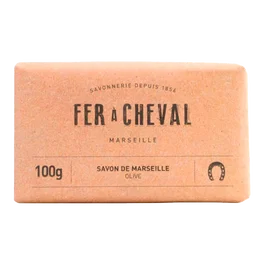Fer à Cheval Jabón de Marsella 100g con Aceite de Oliva Ecológico Hipoalergénico Vegano Para Cuerpo Ropa y Hogar