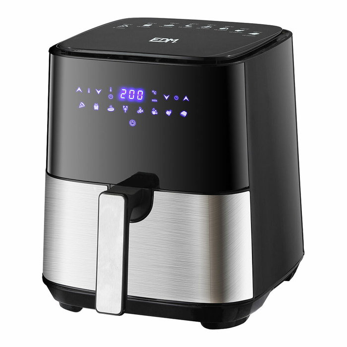 Edm Freidora de aire con pantalla LED 5 l con regalo de papel de freidora