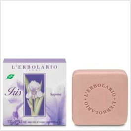L'ERBOLARIO Jabón en Pastilla Iris 100Gr con Extractos de Iris y Altea, Protector y Suavizante