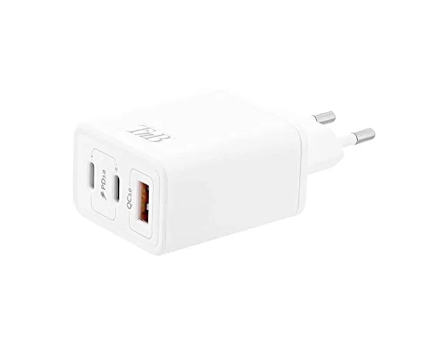 TNB Cargador GaN 65W con 2 USB-C y 1 USB-A - Blanco