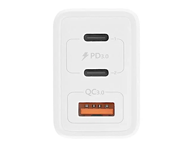 TNB Cargador GaN 65W con 2 USB-C y 1 USB-A - Blanco