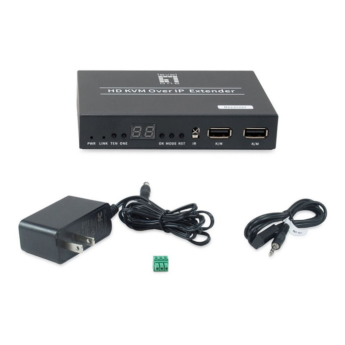 Level One HVE-6701R HDMI Videowand Transmitter over IP PoE Transmitter Negro 1920 x 1080 Pixeles 150m