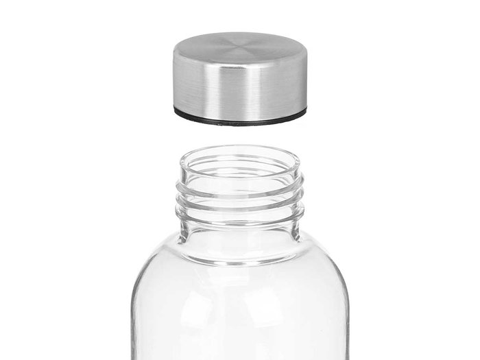 LEKNES Botella Agua Negro Transparente 500 ml Surtidos 6.5x21x6.5 cm (Set de 24)