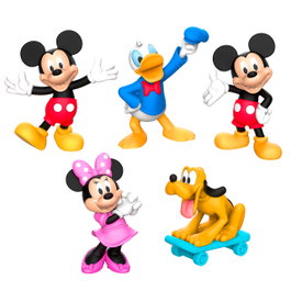 Just Play Pack 5 Figuras Mickey Mouse Disney Coleccionables +3 años - Mickey, Minnie, Donald, Pluto - Multilingüe