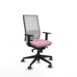 PIQUERAS Y CRESPO Silla de oficina Horna, mecanismo Sincro, Rosa y Blanco