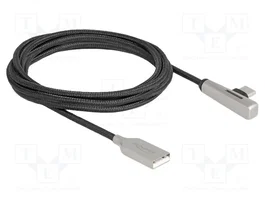 DeLOCK Cable USB 2.0 Tipo-A a USB Tipo-C™ angular con LED y carga rápida 60 W 2 m