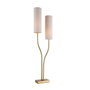 DKD Home Decor Lámpara de Sobremesa de Hierro con 2 Pantallas, Dorado y Crudo