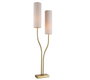 DKD Home Decor Lámpara de Sobremesa de Hierro con 2 Pantallas, Dorado y Crudo