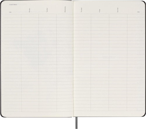 Moleskine DHUNDB12WN301 Agenda 12 Meses Semanal Sin Fecha Tapa Dura L 13 x 21 cm Negra