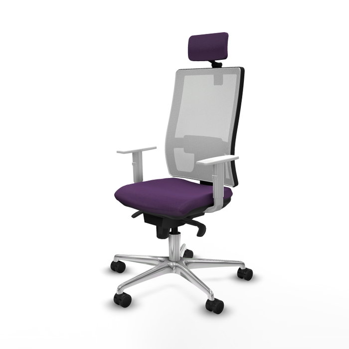 PIQUERAS Y CRESPO Silla de oficina Horna con mecanismo Sincro, Morado y Blanco PIQUERAS Y CRESPO Silla de oficina Horna con mecanismo Sincro, Morado y Blanco