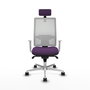 PIQUERAS Y CRESPO Silla de oficina Horna con mecanismo Sincro, Morado y Blanco