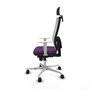 PIQUERAS Y CRESPO Silla de oficina Horna con mecanismo Sincro, Morado y Blanco