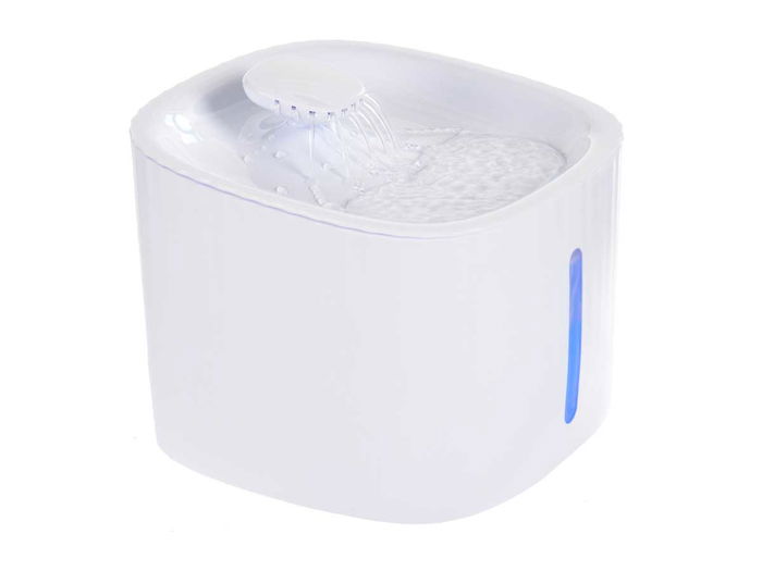 Fuente Mascota Mascow Blanca 19.5 cm Ancho x 13.5 cm Alto x 19.5 cm Largo Plástico con Filtración Silenciosa 3 L (Set de 4)