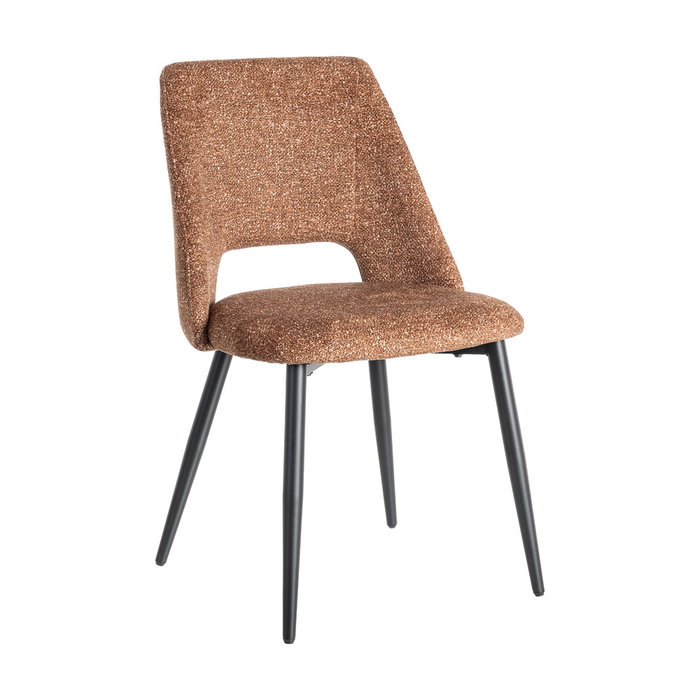 Silla Jaspeado Marrón Tejido-Metal 50 X 57 X 81 cm (Set de 2)