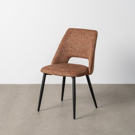 Silla Jaspeado Marrón Tejido-Metal 50 X 57 X 81 cm (Set de 2)