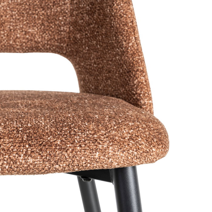 Silla Jaspeado Marrón Tejido-Metal 50 X 57 X 81 cm (Set de 2)