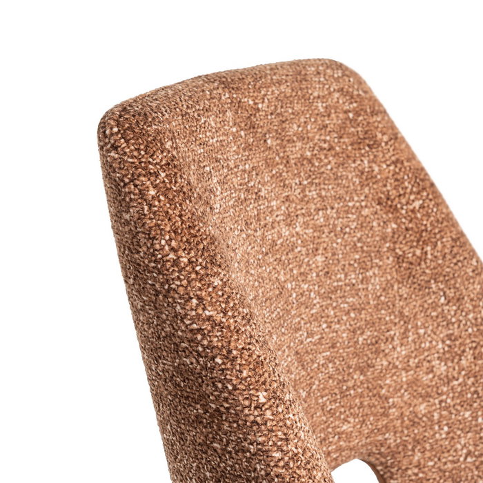 Silla Jaspeado Marrón Tejido-Metal 50 X 57 X 81 cm (Set de 2)