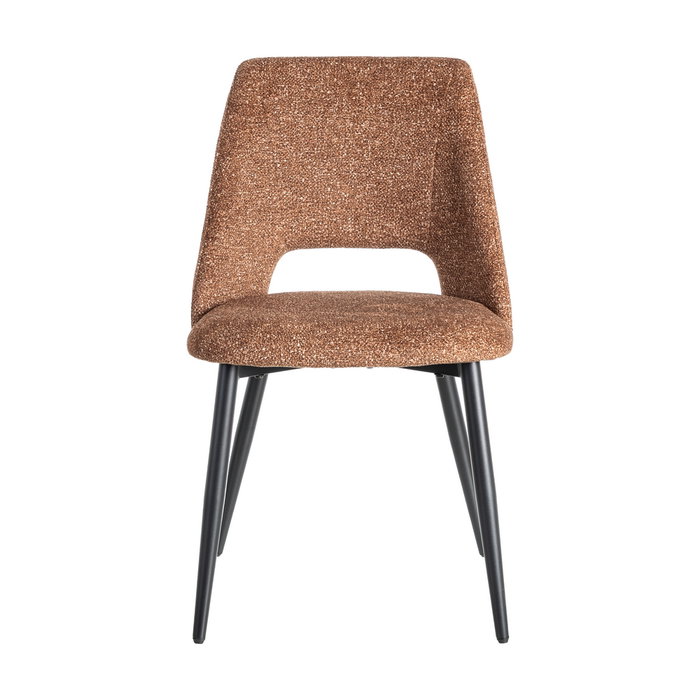 Silla Jaspeado Marrón Tejido-Metal 50 X 57 X 81 cm (Set de 2)