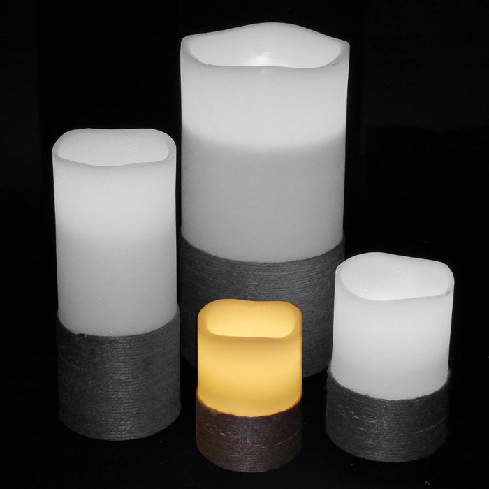 The Candle Factory Vela Led Con Base Cuerda 10x7 Efecto Llama Titilante Duración 10.000 Horas