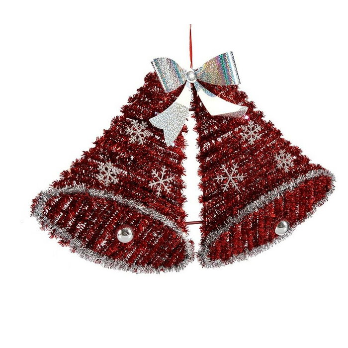 Adorno Navideño Krist+ Blanco Rojo Polipropileno PET Campanas 52 x 31,5 x 7,5 cm Colgante Espumillón Luz LED (12 Unidades) Adorno Navideño Krist+ Blanco Rojo Polipropileno PET Campanas 52 x 31,5 x 7,5 cm Colgante Espumillón Luz LED (12 Unidades)