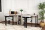 Nordure Escritorio de Estudio Doble Freesia Marble, Negro - 240cm Ancho x 74cm Alto x 60cm Profundo