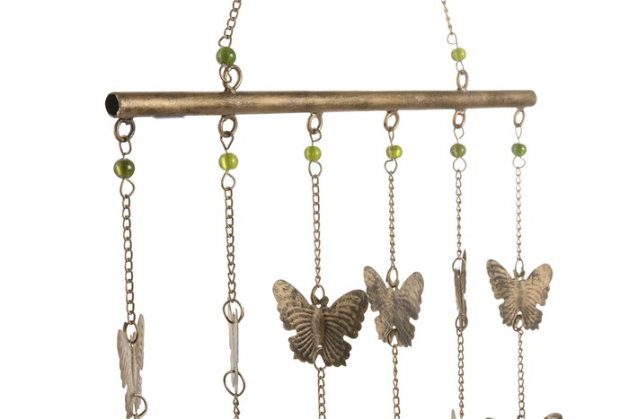 DKD Home Decor Decoración Colgante de Hierro Mariposas Dorado Envejecido