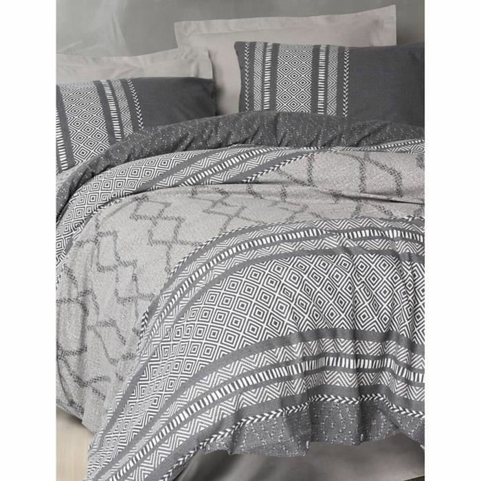 Aucune Juego de Cama Visón - 1 Funda Nórdica 220x240 cm + 2 Fundas de Almohada 60x60 cm - 100% Algodón