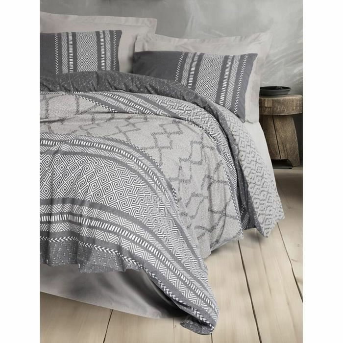 Aucune Juego de Cama Visón - 1 Funda Nórdica 220x240 cm + 2 Fundas de Almohada 60x60 cm - 100% Algodón