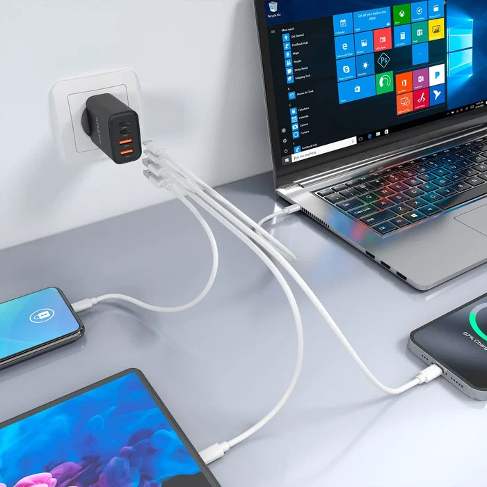 Aisens Cargador GaN 32W con 2xUSB-C y 2xUSB-A Negro A110-1028