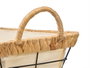 KINVARA Cesta Rectangular de Metal y Tela Beige