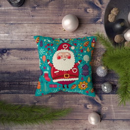 Aberto Design NYXMAS137 Funda de Cojín 43x43 cm, 50% Poliéster/50% Algodón, Impresión Digital para el Hogar