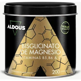 Aldous Bio Bisglicinato De Magnesio Con Vitamina C, B5 Y B6 200 Capsulas