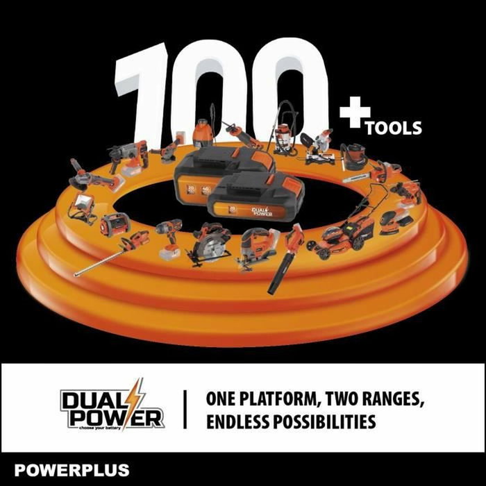 Powerplus POWDPG75380 Cortasetos de Potencia Dual 40 V con Cuchilla de 600 mm Powerplus POWDPG75380 Cortasetos de Potencia Dual 40 V con Cuchilla de 600 mm