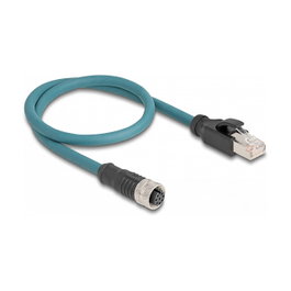 DeLOCK Cable adaptador M12 codificación A 8 pines hembra a RJ45 macho 50 cm