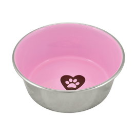 Nayeco Comedero Inox Antides Love Paw Rosa 0,55L