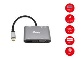 EQUIP ADAPTADOR USB-C 5IN1 HDMI 4K VGA USB 3.0 TIPO A + USB-C CARGA 100W