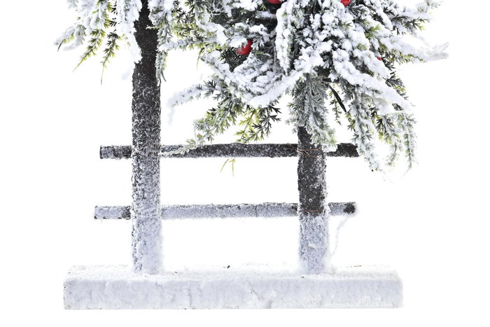 DKD Home Decor Árbol Navidad Tradicional Blanco Rosa PVC LED 23 x 45 x 10 cm (2 Unidades)