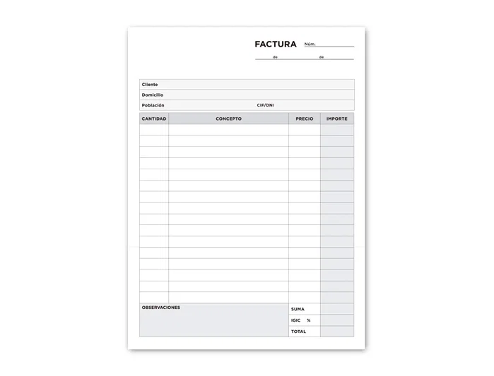 Liderpapel Talonario de Facturas Cuarto Original T116 con I.G.I.C. Liderpapel Talonario de Facturas Cuarto Original T116 con I.G.I.C.