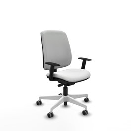 PIQUERAS Y CRESPO Silla de oficina Alares, Tela Blanca, Mecanismo Sincro/Traslack, Brazos 1D