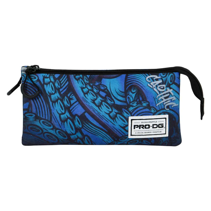 Pro-Dg Portatodo Triple FAN 2.0 Caothic PRO-DG Azul Estuche Rectangular con 3 Compartimentos, Cierre Cremallera, Poliéster