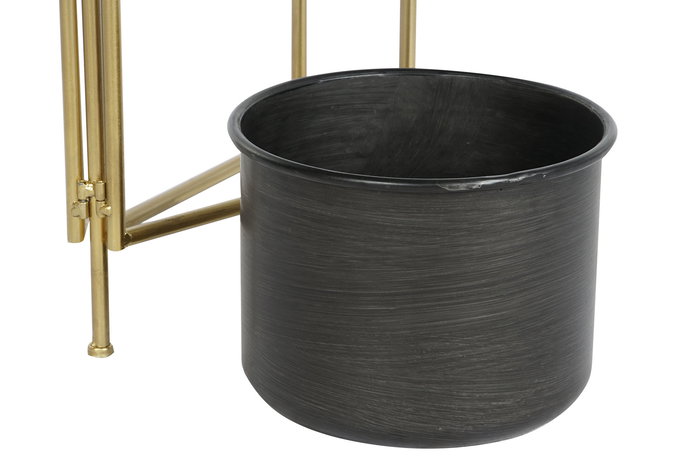DKD Home Decor Macetero Glam Dorado Negro 21 x 80 x 30 cm